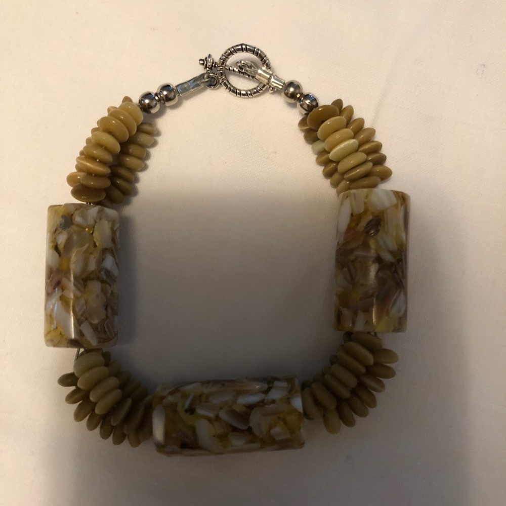 Handmade necklace, bracelet, earrings & scarf - Picture 3 of 4